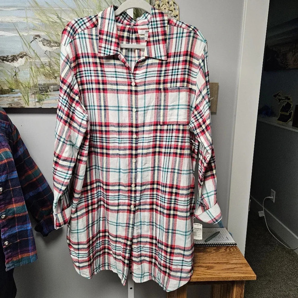 NWT plaid flannel sleep top size xxl - Picture 1 of 4
